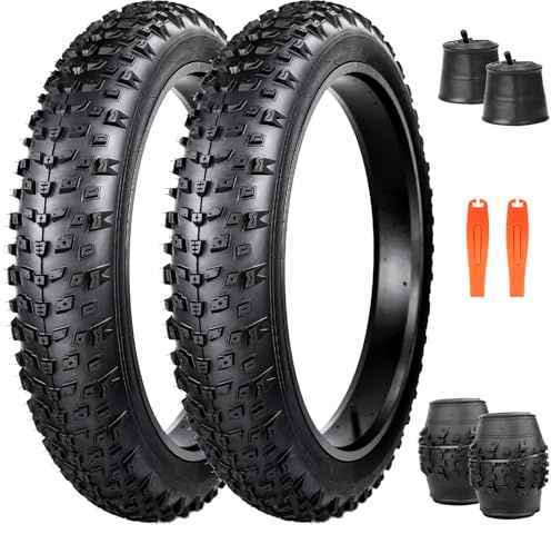 WEEROCK Neumáticos para bicicleta eléctrica de 20/26 pulgadas, 20/26 x 4,0 pulgadas, resistente, a prueba de pinchazos, neumáticos plegables para bicicleta eléctrica, bicicleta de nieve/MTB con tubo
