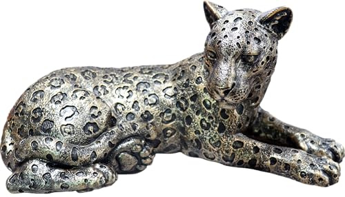 Goldene Leoparden-Dekoration, einfaches, modernes Kunstwerk, handgefertigte Harzstatue, Dekorationen für Zuhause, Wohnzimmer, Schlafzimmer, Büro, Schreibtisch, Tisch, Innenbereich, Geschenke für