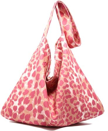 KASESSS Borsa Tote Rosa Con Stampa Leopardata, Borsa Shopper Donna In Tessuto Composito Leggero, Eleganti Borse Grandi Donna Con Scomparti, Tote Bag Per Uscite Informali E Uso Quotidiano