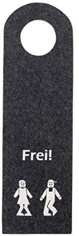 Metz Textil & Design GmbH Türhänger mit Aufschrift Frei! Besetzt! und Motiv Mann + Frau Farbe Graphite