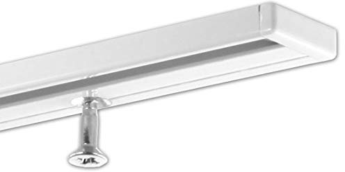 GARDINEUM 5.00 m (3 x 1.66 m + Verbinder) Vorhangschiene Gardinenschiene, Aluminium, weiß, 1-läufig, vorgebohrt, Lieferung bis 4,00 m möglich