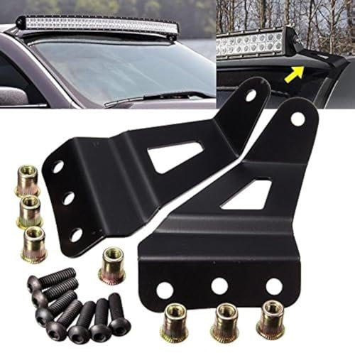 KATUR 127 cm incurvé LED Barre Lumineuse du Haut du Pare-Brise Mounts pour micros de GM et SUV pour 2007–2013 4 WD/2 WD Chevrolet Silverado 1500/2500hd/3500hd Pickup/4 WD/2wdtahoe/Suburban/Avalanche