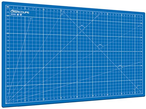 Tapis de découpe auto-cicatrisant BLEU 90x60cm (A1), gradué en CM, surface matte antidérapante - planche de découpe pour couture,patchwork,cutter rotatif