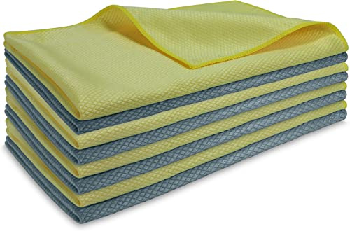 normani 12 X Microfaser-Glastücher extragroß | ultradichte, feine und weiche Mikrofasern |qualitative Mikrofaser-Reinigungstücher für Fenster, Spiegel, Glas, Küche, Bad, Auto