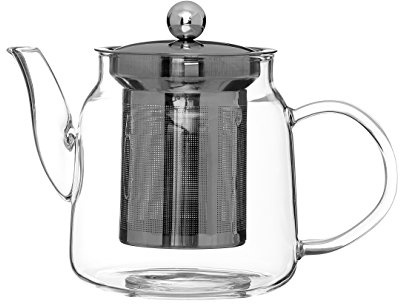 Premier Housewares High Borosilicate Teapot, with Strainer, 650ml,,,, 12 x 15 x 11 cm