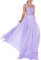 Beyonddress Damen Chiffon Abendkleider Lang Hochzeit V-Ausschnitt Brautkleid Ballkleider Brautjungfern Kleider(Lavendel,32)