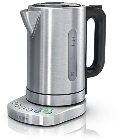 Arendo - Bouilloire turbo en acier inoxydable de 3000 watts - 1,7 litres - 4 températures sélectionnables - maintien au chaud - 3 filtres anti calcaire - Arrêt automatique - double paroi - Sans BPA