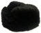 CUCUBA Unisex Russische Fellmütze Uschanka Kaninchenfell Farbe Schwarz (Größe: 63 (Size XXL))