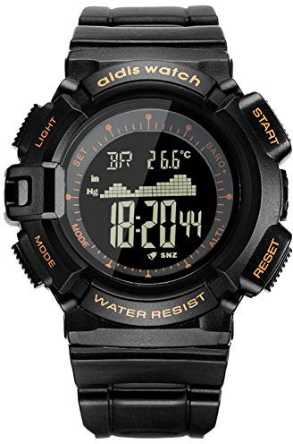 WangLx Watch Montres pour Enfants garçons,50 m étanche Sports de Plein air Montre analogique avec Alarme,minuteur,Double Fuseau horaire,lumière LED pour Enfant, Orange