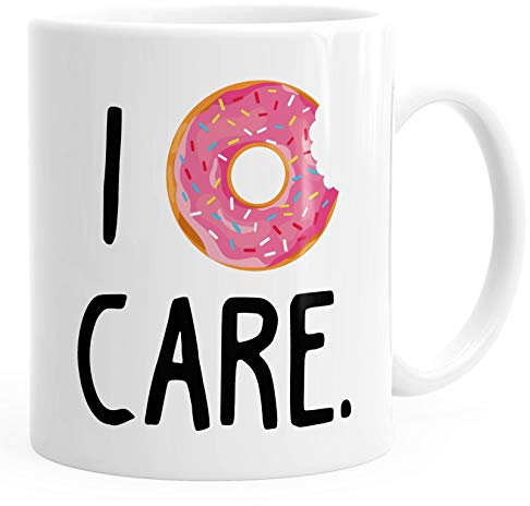 Kaffee-Tasse Becher Spruch I donut care Geschenkidee Freunde Kollegen Bürotasse MoonWorks® weiß unisize