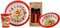 Christmas Santa 4 Piece Melamine Kid's Dinner Set - Plate, Bowl, Cup, Metal Cutlery