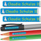 INDIGOS UG - Namensaufkleber Kinder Schule - 49x7 mm - personalisierbar - 027 - Hund - 88 Sticker - Namensschilder personalisiert - Aufkleber selbst gestalten - Stifte, KITA, Federmappe