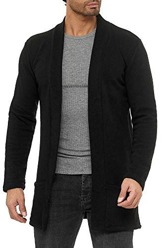 Redbridge Cardgigan für Herren Jacke Sweat-Jacke Sakko Long Cut Schwarz M