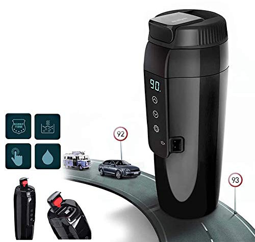 Dr.Lefran Enfriador de Copa de Coche, Taza portátil de calefacción de Coche de Viaje de 12V 350ml, Pantalla Digital LCD Inteligente, para Agua, café, Bebida, Calentador de Leche