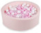 Angelove Piscina De Bolas 90X30cm/200 Bolas para Bebé Niños Piscina De Espuma Redonda Blanda Rosa Claro: Blanco/Rosa Pastel/Transparente