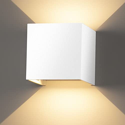ledmo LED Wandlampe 12W Wandleuchten Wandbeleuchtung LED mit Einstellbar Abstrahlwinkel Innen/Außen 2800-3000K Warmweiß IP65 Wasserdichte