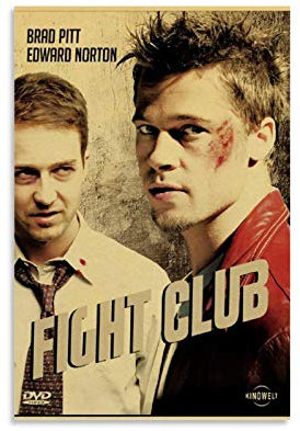 YANDING Brad Pitt Movie Fight Club Poster Leinwand Kunst Poster und Wandkunst Bild Druck Modern Familie Schlafzimmer Dekor Poster 40 x 60 cm