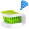 YQBOOM Blade Cleaner Kitchen Washing Brush Chopsticks Cutlery Cleaning Brush Double-Sided Scrubber Multifunctional Knife Sponge 1 PC with Silicone Funnel