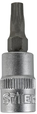 STIER Torx-Bit-Steckschlüsseleinsatz 1/4 mit Bohrung, TX 25