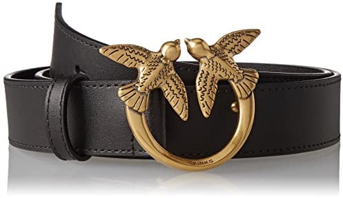 Pinko Love Berry Simply Belt H3 Vit., Cintura Donna, Z99q_nero-antique Gold, S