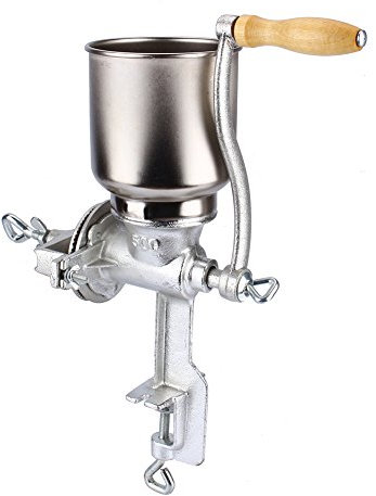 Ejoyous Manuelle Getreidemühle, Manuelle Kaffeemühlen Maismühle, verstellbare Getreidemühle Maschine mit großem Trichter für Weizenbohnen Reis Kokos Pfefferkörner Nüsse Getreidemühle