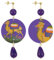IN Lebolee Collezione The Circle DOR42 Cammello Orecchini da Donna in Ottone Pietra Viola