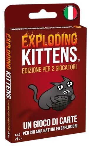 Asmodee – Juego de Mesa para 2 Jugadores: un desafío Cara a Cabeza Entre Gatitos y explosiones – Juego de Mesa para familias y Amigos – Cartas de Juego – Juego de Fiesta – 7 años – Ed. en Italiano
