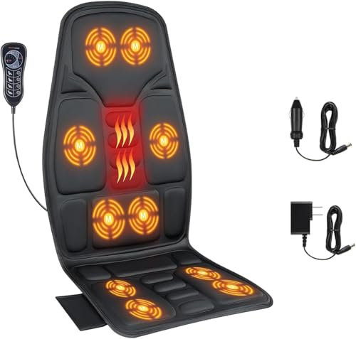 SLOTHMORE Massagesitzauflage mit Wärme - 10 Vibrationsmotoren, Rückenmassagegerät für Stühle, Massageauflage für Rücken