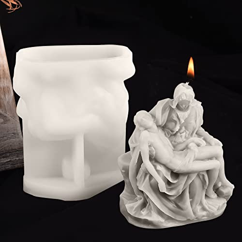Pieta 3D-Jesus-Silikonform für Harz-Kerzenherstellung, Tischdekoration, Körperseife, Handarbeiten