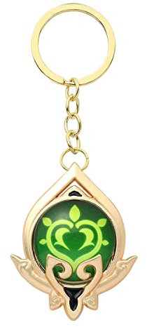 SOOYOOYOO Sumeru Cosplay Schlüsselanhänger, Genshin Impact Schlüsselringe, Dendro Vision Schlüssel, Eye of God Anhänger, Metall Dendro Merch