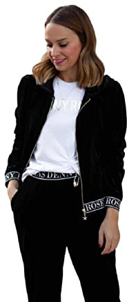 Denny Rose Jeans Donna Pantaloni Tuta in Felpa 221Nd24008 Nero