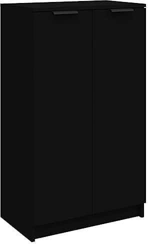 vidaXL Schuhschrank, Schuhregal mit viel Stauraum für Schuhe, Schrank Schuhe für Eingangsbereich Flur Wohnzimmer, Schuhkommode Schuhorganizer, Schwarz Holzwerkstoff