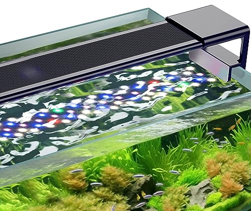 hygger Clip On Aquarium Light, Full Spectrum LED Aquarium Light, 10W 24/7 Lighting Fish Tank Light with 10 Colors, Adjustable Timer,3 Modes for 18-30cm Planted Tank