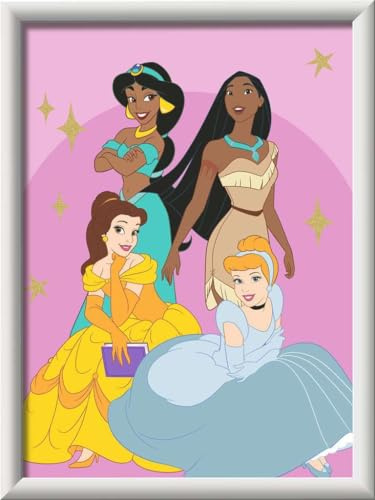 Ravensburger CreArt Disney Prinzessinnen - Malen nach Zahlen ab 9 Jahre | Disney Prinzessinnen Malset mit Rahmen, Pinsel und Acrylfarben, Geschenk für Mädchen und Jungen