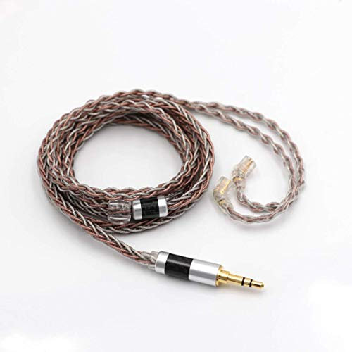 LINSOUL Tripowin C8 - Cable de repuesto trenzado de cobre de 8 núcleos, cable de cobre plateado para BL03 KZ ZS10 PRO AS10 ZS10 ZS10 ZS6 ES4 ZST ZSR TRN V80 (2 pines, conector de 3,5 mm)