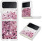 COTDINFOR Compatible avec Samsung Galaxy Z Flip 4 Coque Liquide Cover Paillette Étincelles Floating Antichoc Protective Silicone TPU Étui Housse pour Galaxy Z Flip 4 TPU Love Rose Gold YBWTLS.