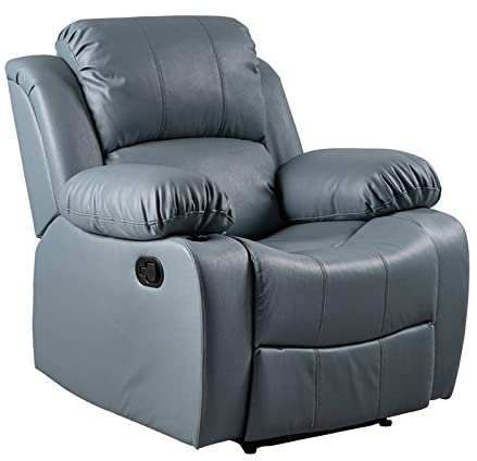 HASMI Kleines Sofa Space Capsule Sofa First-Class Faules Sofa Einzelne elektrische multifunktionale Leder-Liege Einzelsofa (Color : Smoke Blue, Size : Vibration Massage+USB)