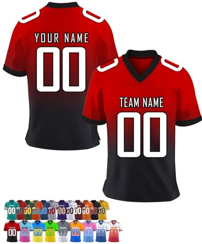 Personalisiertes American Football Trikot Benutzerdefinierte Herren Sporthemden Trikot Personalisierte Fußballtrikots mit Namen Nummer Angepasst Fußball-Team-Shirt für Frauen Männer Jugend Kind