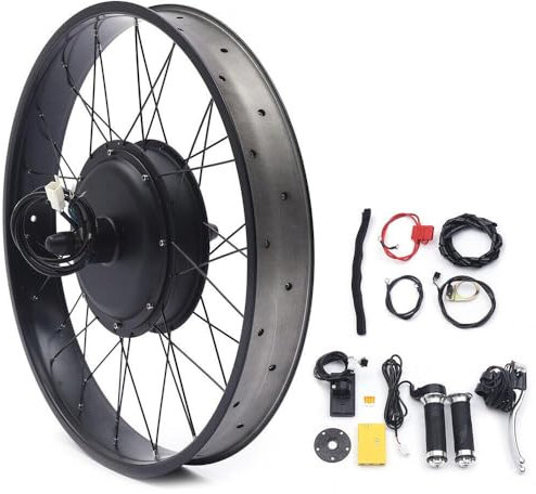 Fatbike Umbausatz, 26 Zoll E-Bike Umbausatz, Hinterradmotor, bürstenloser Hinterradmotor mit LCD Display, DIY E-Bike Bausatz, 48V 1500W.