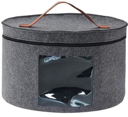 DimyFew Filz Hutbox für Ordentliche Aufbewahrung von Hüten, Grau 33x26cm