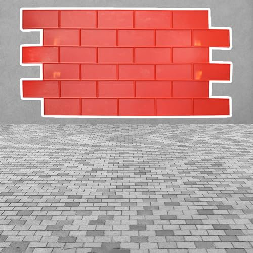 EXCLURA Walkway Concrete Texture Stamps Decorative, Brick Pattern Polyurethane Stamping for Sidewalk, Sturdy Cement Mold Mats with Handles (Size : 5pcs)