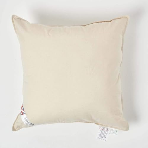 HOMESCAPES Pack of 4 Organic Cotton Cushion Pad 50 x 50 cm (20” x 20”) Inner Insert with Super Microfibre Hypoallergenic Synthetic Filling Machine Washable