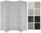 HEXIM Paravent 180x180 cm - Trennwand 4-teilig klappbar für Innenbereich - Spanische Wand Raumteiler Privatsphäre freistehend Heimbüro (LR193-weiß & schwarz)