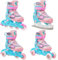 RAVEN 4in1 Inline Skates Triskates Rollschuhe Schlittschuhe Inliner für Kinder Mädchen verstellbar (Etta Blue/Pink, 27-30 (16,5cm-18,5cm))