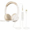 EAGLEND USB Headset with Mic for PC, On-Ear Computer Laptop Headphones with Noise Cancelling Microphone in-line Control for Home Office Online Class Skype Zoom-White
