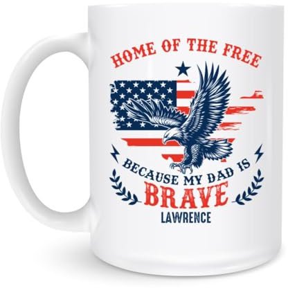 Tea Mug Because My Dad is Brave Ceramics Coffee Cup Modern Jumbo Mug Reusable Coffee Mug for Beer Hot Drinks 330Ml