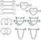 14PCS Brustwarzenstäbe Nippel-Piercing-Schmuck Nippel Ringe Brustwarzenstäbe aus Chirurgenstahl Brücke Piercing-Schmuck Nippelkette baumelnd Kristall Herz Nippel Ring Barbell Body Piercing-Schmuck