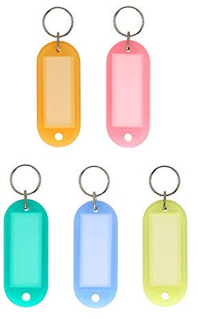 Étiquettes de porte-clés Porte-nom Étiquette en plastique réutilisable Numéro de classification Bagages Étiquette de bagage Porte-clés Étiquette d'affichage double face 5Pcs et fabrication exquise