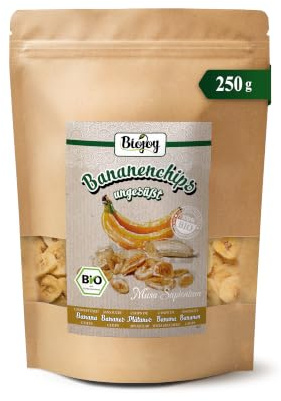 Biojoy BIO bananchips, torkade, osötade, 250 g | Osvavlade, utan tillsatt socker