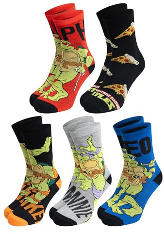 United Labels 5 Paar Teenage Mutant Ninja Turtles Socken für Herren, Bunt, 40-45, Herrensocken, Männer Strümpfe